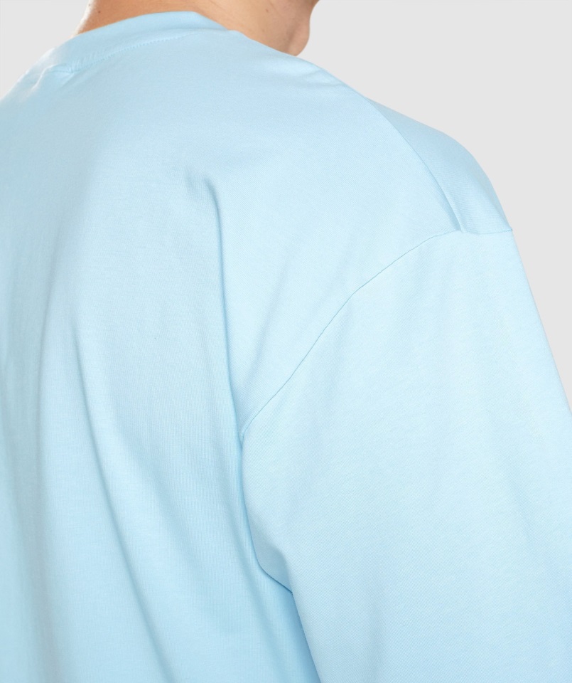 Camiseta Esencial Oversize Lino Azul Gymshark
