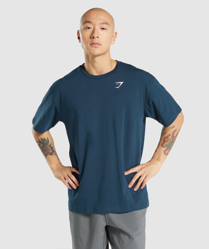 Camiseta Extragrande Esencial Gymshark Azul Marino