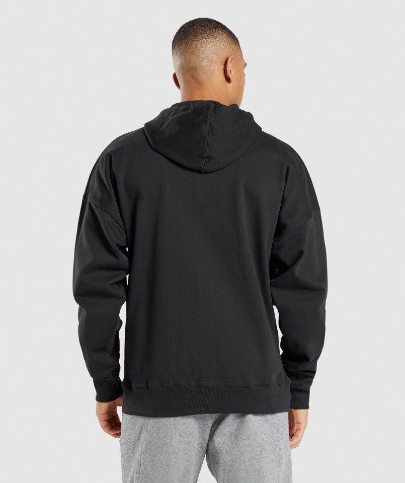Sudadera Con Cremallera Extragrande Esencial Negra Gymshark