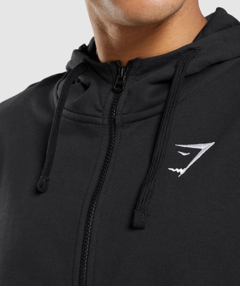 Sudadera Con Cremallera Extragrande Esencial Negra Gymshark
