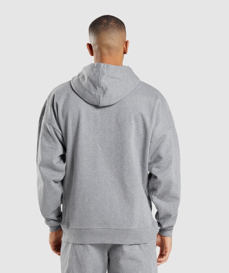 Sudadera Con Capucha Y Cremallera Extragrande Esencial Carbón Jaspeado Gymshark