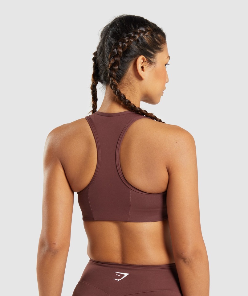 Sujetador Deportivo Essential Racer Back Marrón Cereza Gymshark