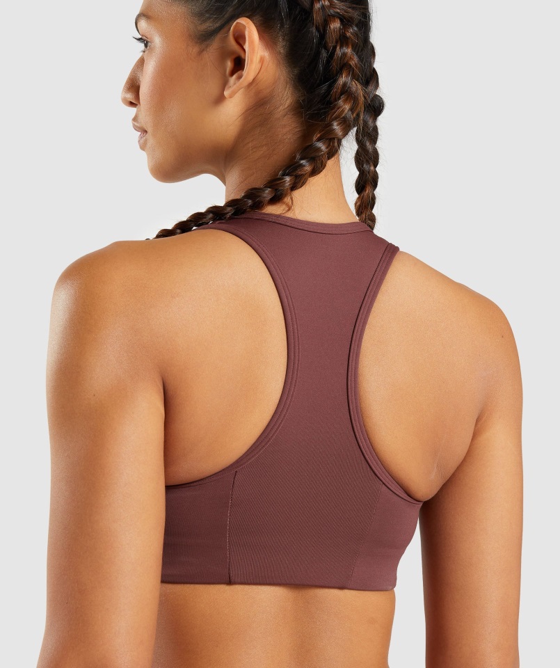 Sujetador Deportivo Essential Racer Back Marrón Cereza Gymshark