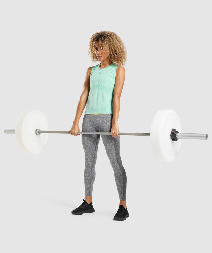 Camiseta Sin Mangas Flex Suelta Cactus Verde Jaspeado Gymshark