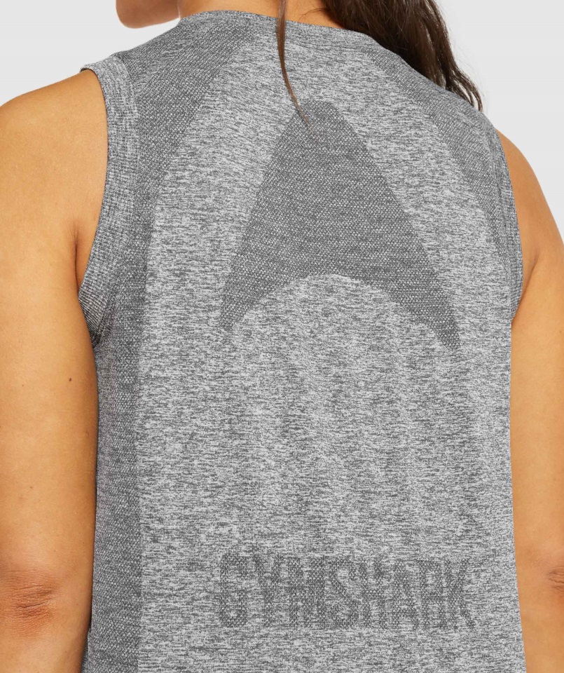 Camiseta Sin Mangas Flex Suelta Gris Antracita Jaspeado Gymshark