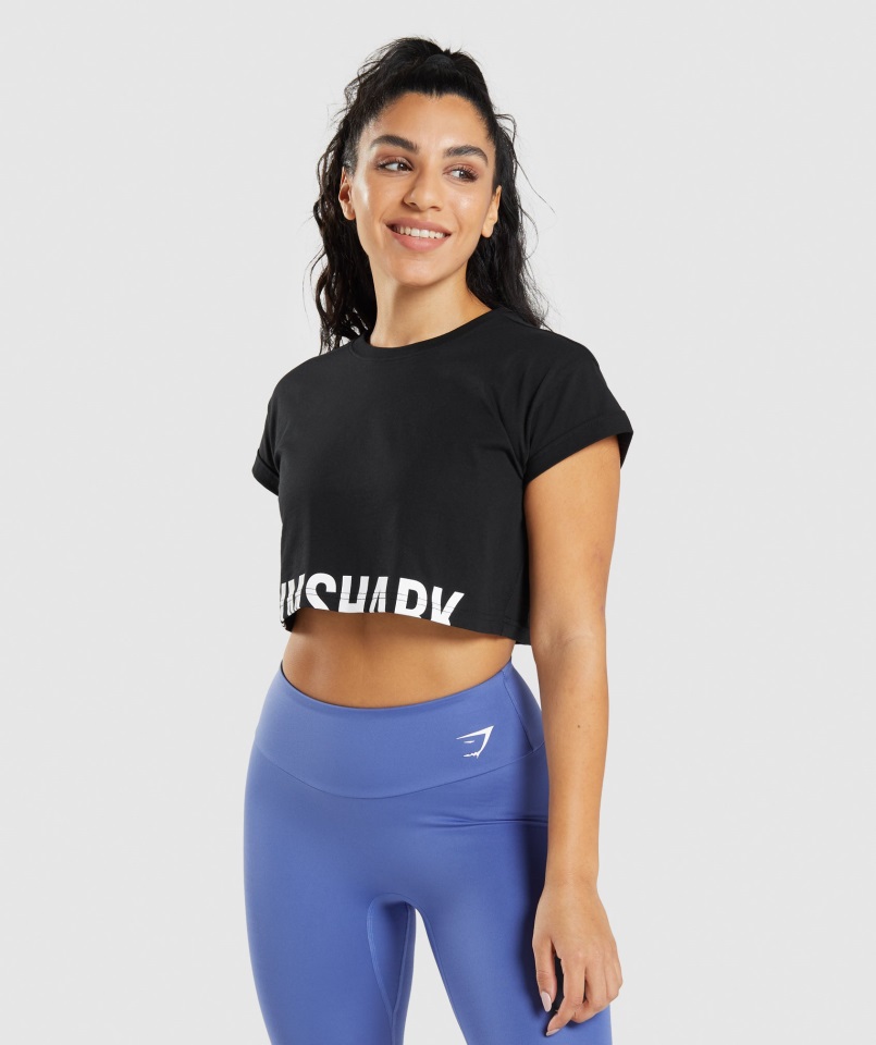Crop Top Fracción Gymshark Negro