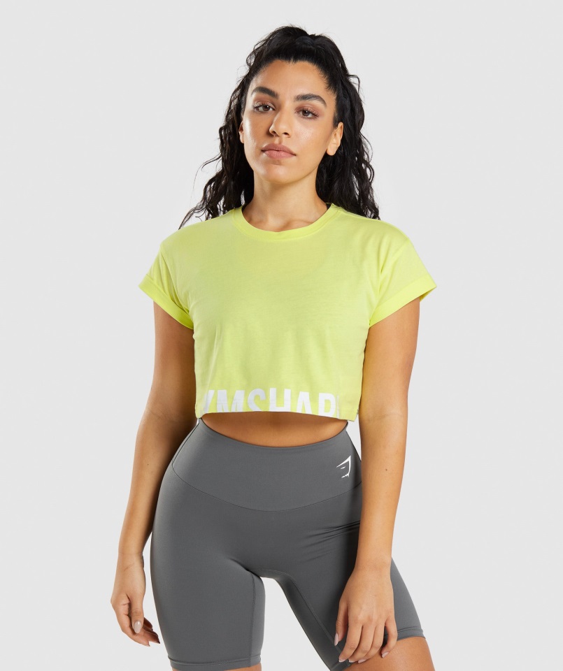 Fracción Crop Top Firefly Verde Gymshark