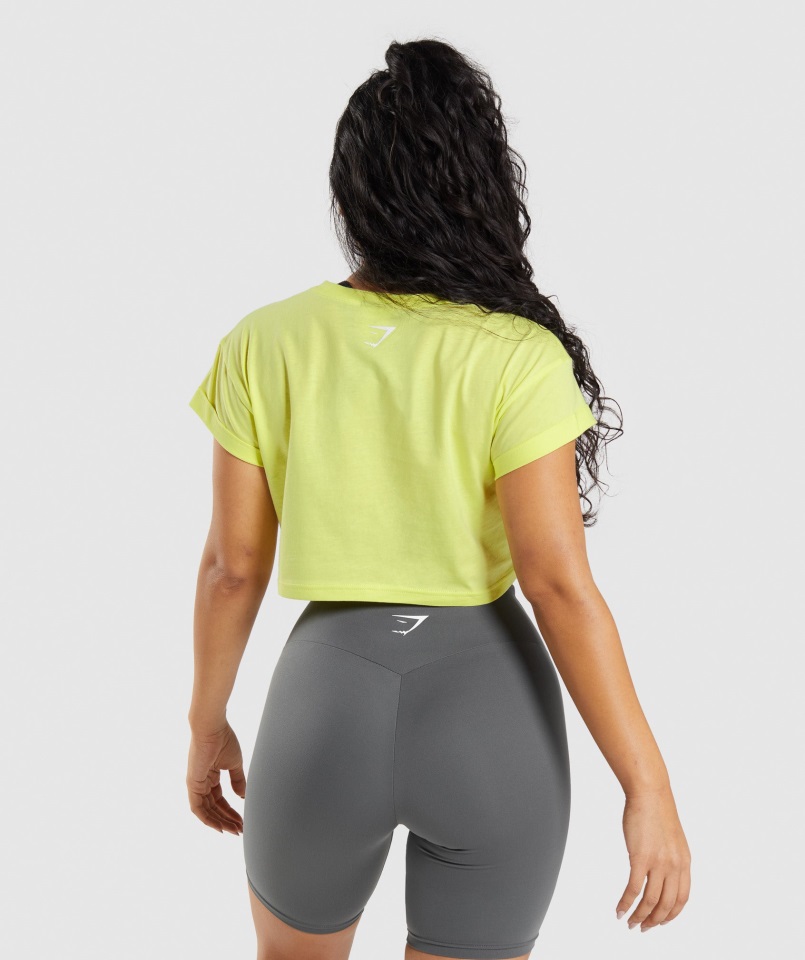 Fracción Crop Top Firefly Verde Gymshark