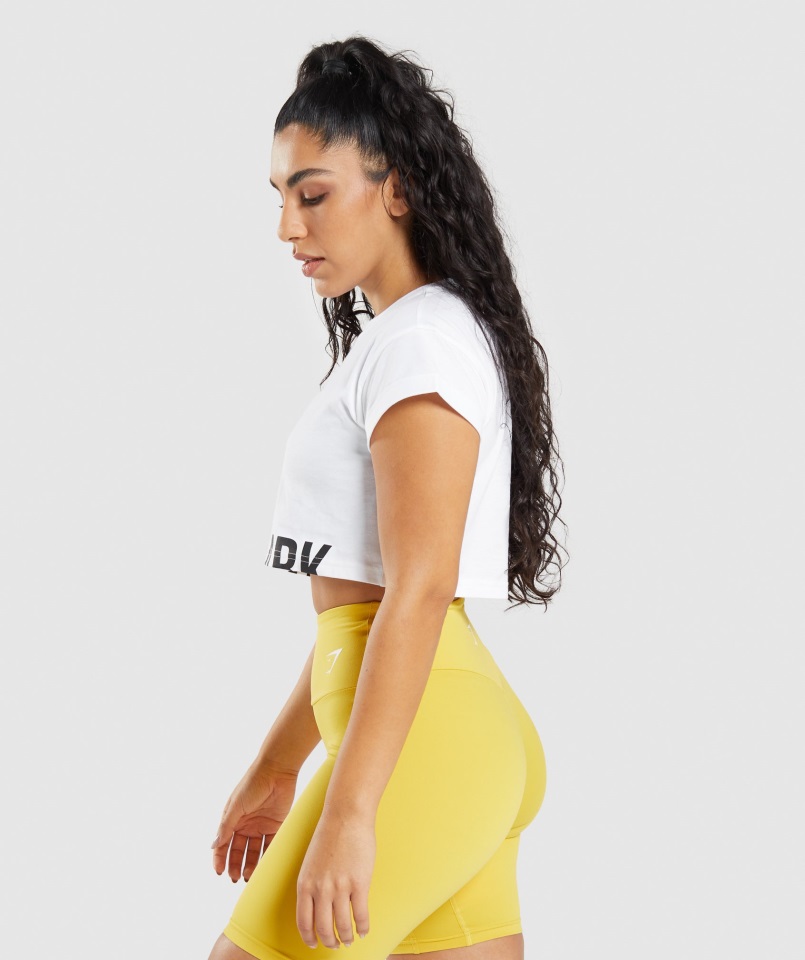 Crop Top Fracción Gymshark Blanco