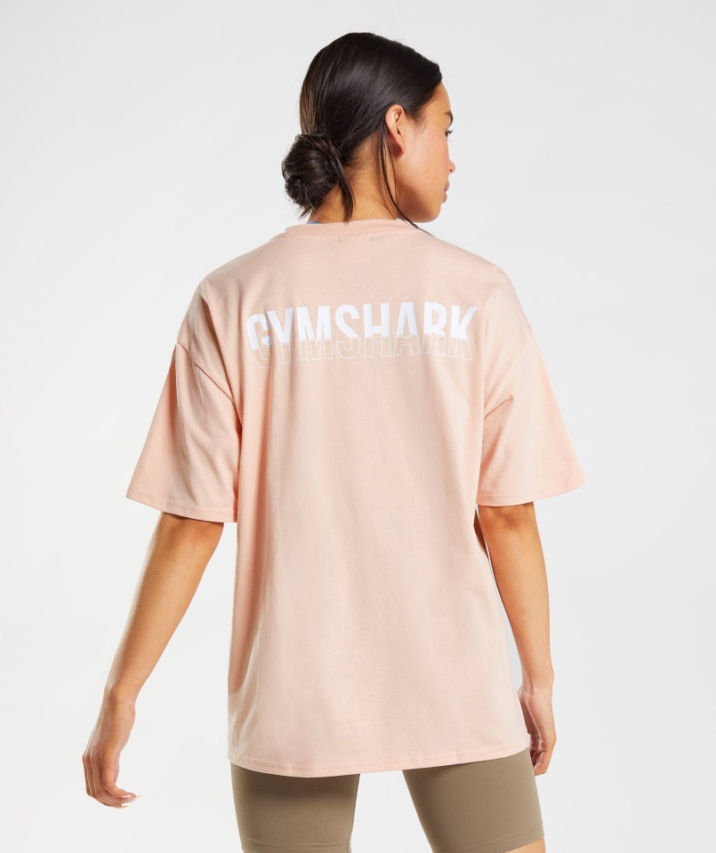 Fracción Camiseta Oversize Rosa Arcilla Gymshark