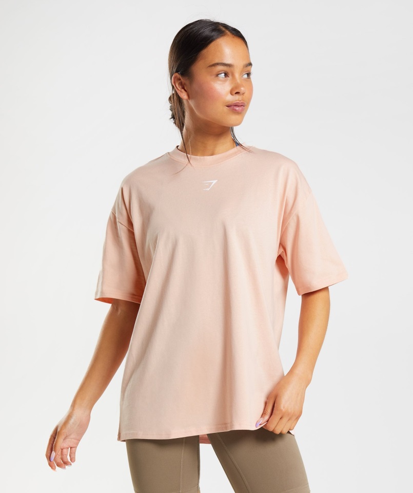 Fracción Camiseta Oversize Rosa Arcilla Gymshark