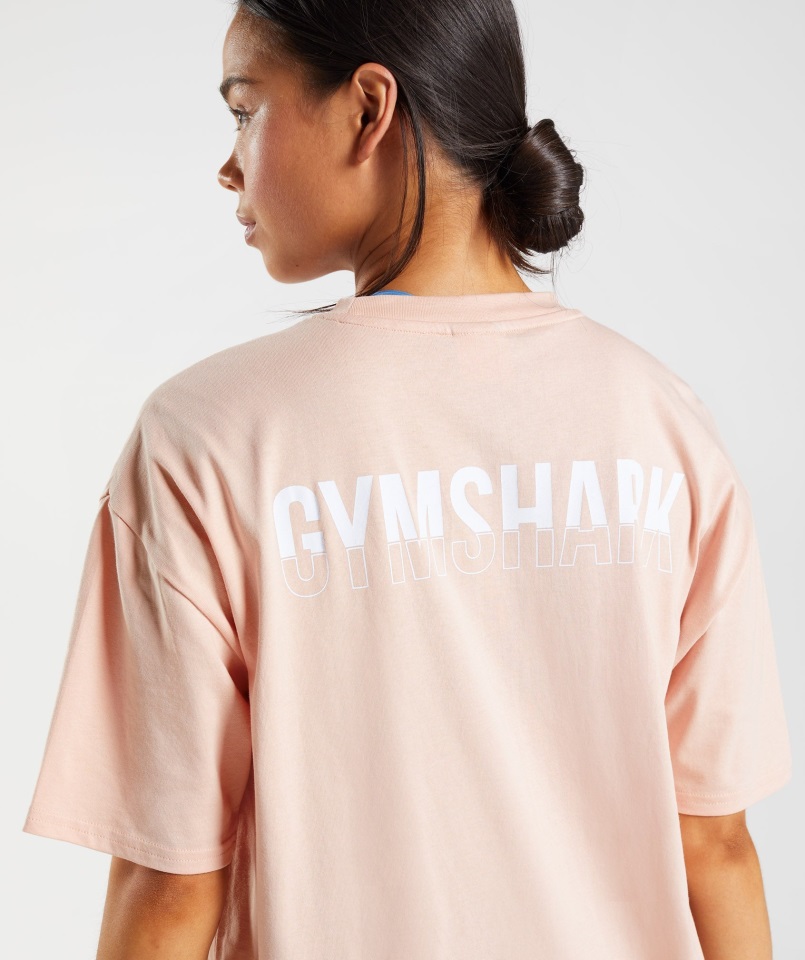 Fracción Camiseta Oversize Rosa Arcilla Gymshark