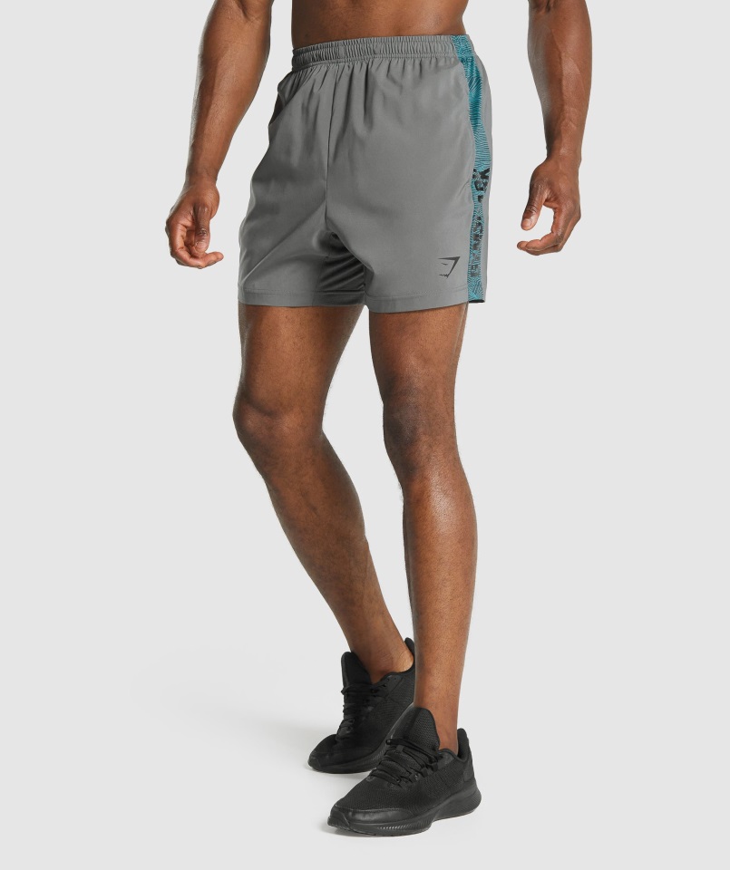 Pantalones Cortos De Deporte Con Gráficos Gymshark Gris