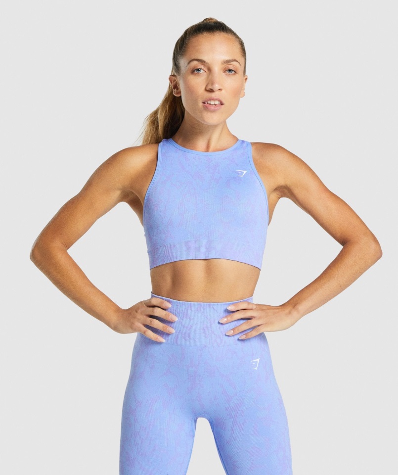 Sujetador Deportivo Gymshark Adapt Animal Sin Costuras Mariposa-azul Claro