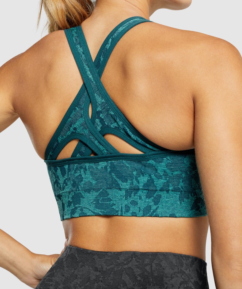 Gymshark Adapt Animal Sujetador Deportivo Sin Costuras Mariposa-verde Azulado