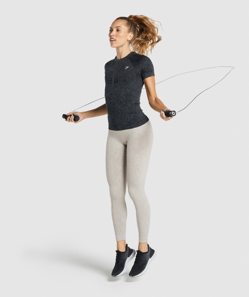 Gymshark Adapt Animal Camiseta Sin Costuras Mariposa-negro