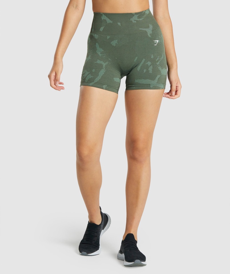 Gymshark Adapt Camo Shorts Sin Costuras Sabana-verde