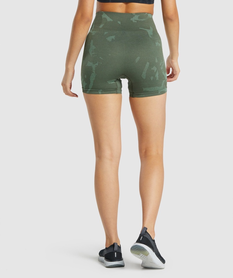 Gymshark Adapt Camo Shorts Sin Costuras Sabana-verde