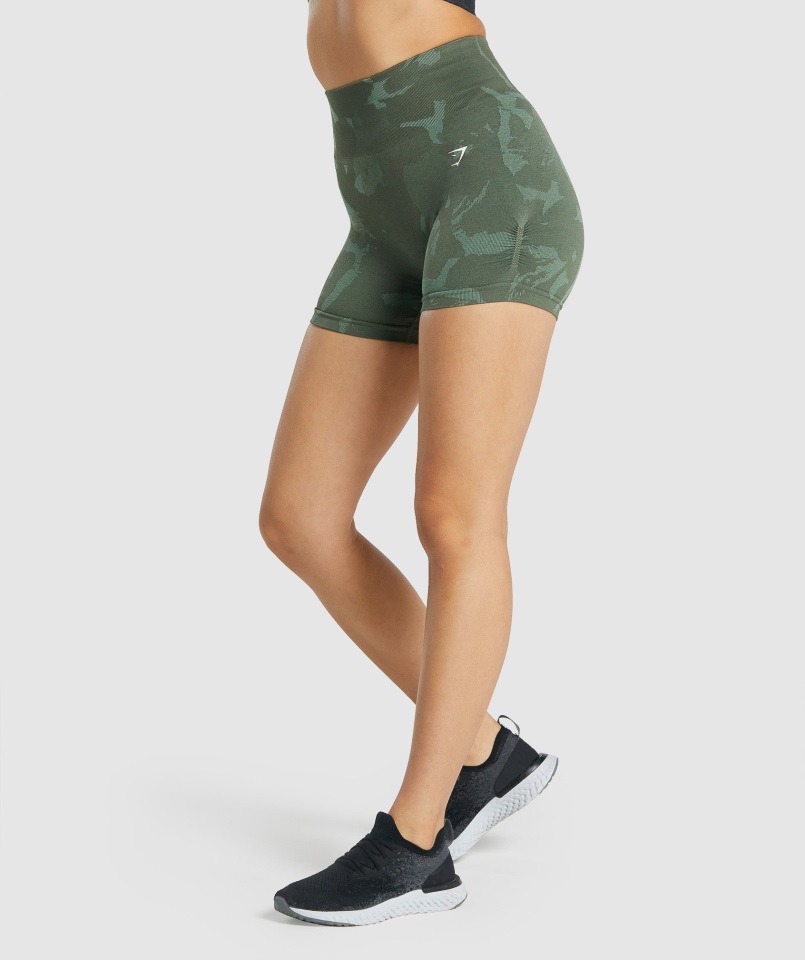 Gymshark Adapt Camo Shorts Sin Costuras Sabana-verde