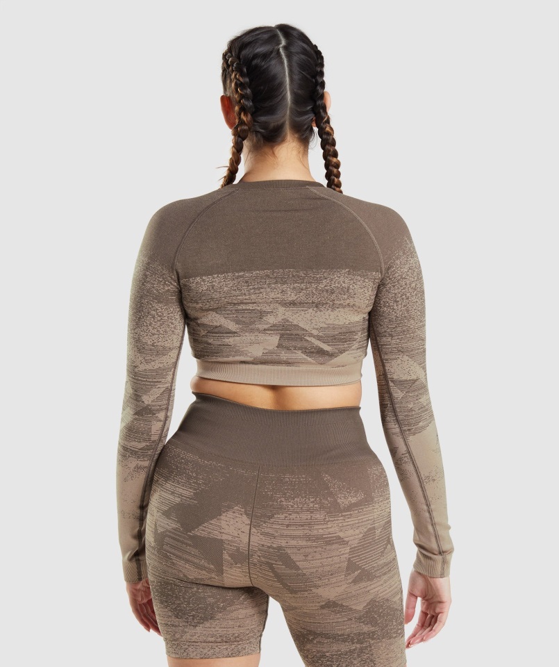 Gymshark Adapt Ombre Crop Top Triángulo-penny Marrón