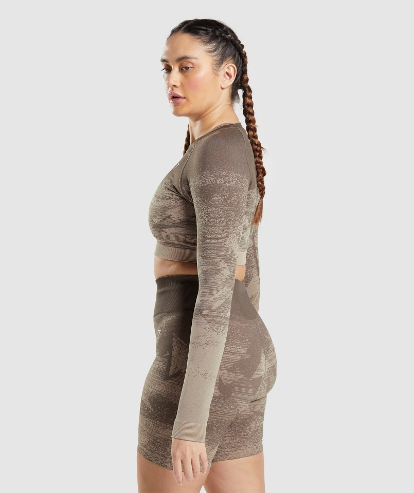 Gymshark Adapt Ombre Crop Top Triángulo-penny Marrón