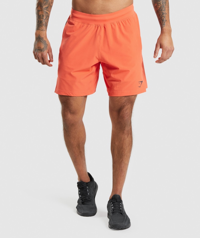 Pantalones Cortos Deportivos Gymshark Apex 8" Naranja Papaya