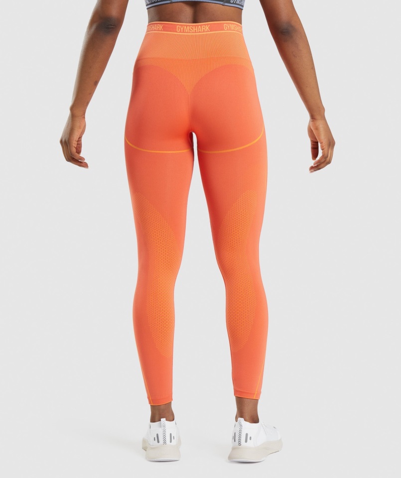 Gymshark Apex Leggings De Tiro Alto Sin Costuras Naranja Papaya-naranja Albaricoque