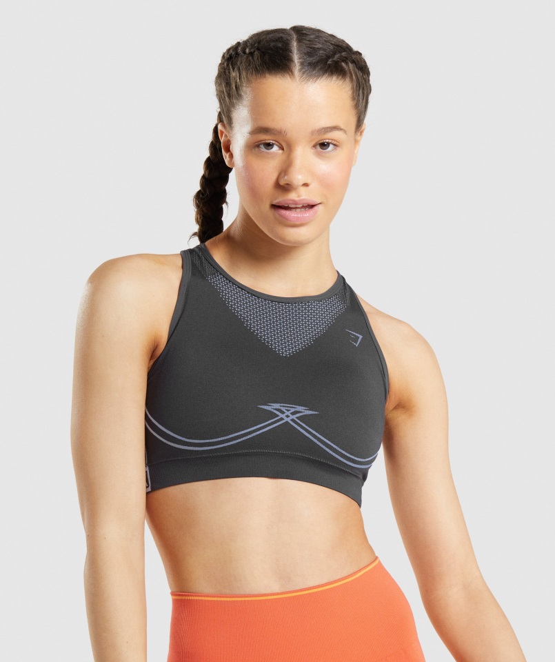 Sujetador Deportivo Gymshark Apex Sin Costuras Gris ónix-azul Lavanda