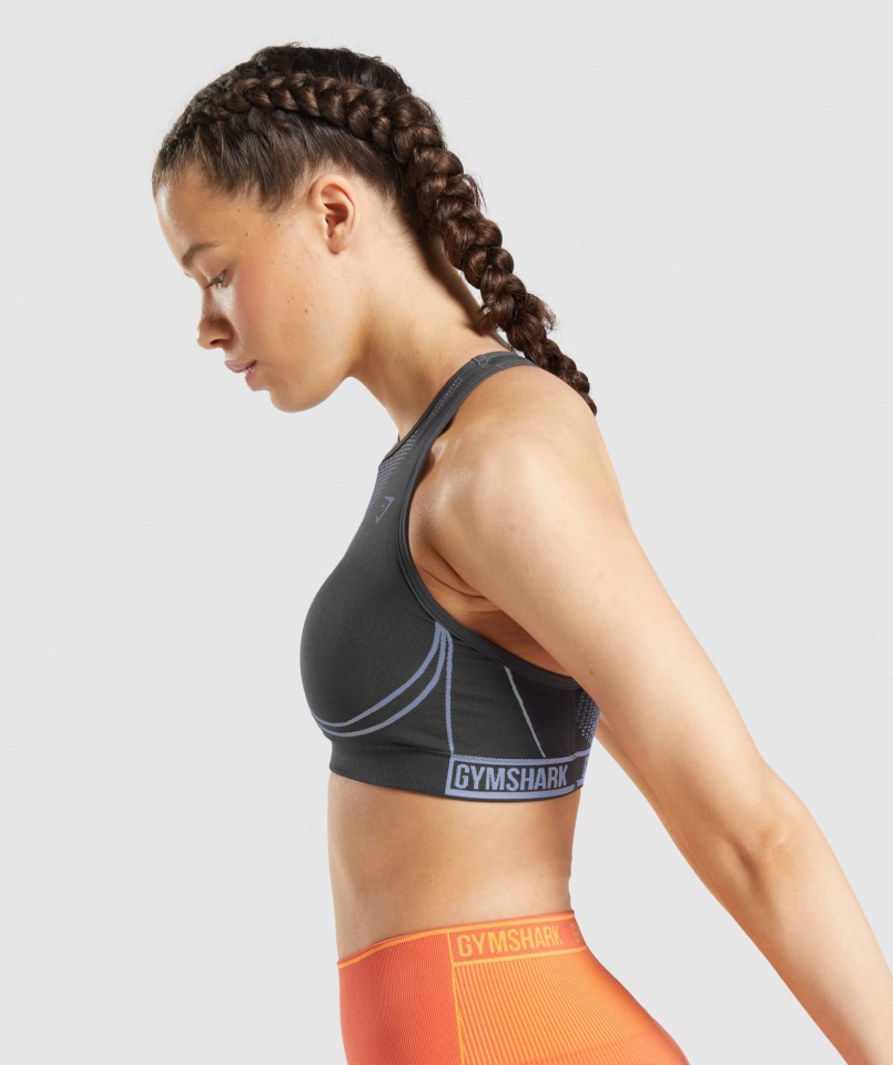 Sujetador Deportivo Gymshark Apex Sin Costuras Gris ónix-azul Lavanda