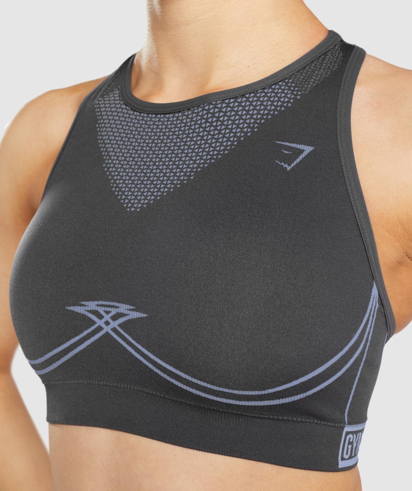 Sujetador Deportivo Gymshark Apex Sin Costuras Gris ónix-azul Lavanda