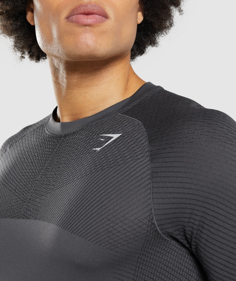 Camiseta Sin Costuras Gymshark Apex Gris ónix-negro