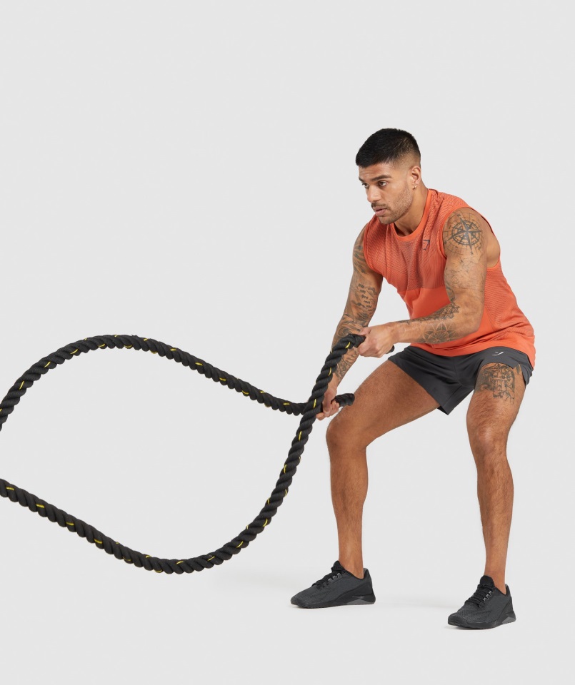 Gymshark Apex Tanque Sin Costuras Papaya Naranja-onix Gris