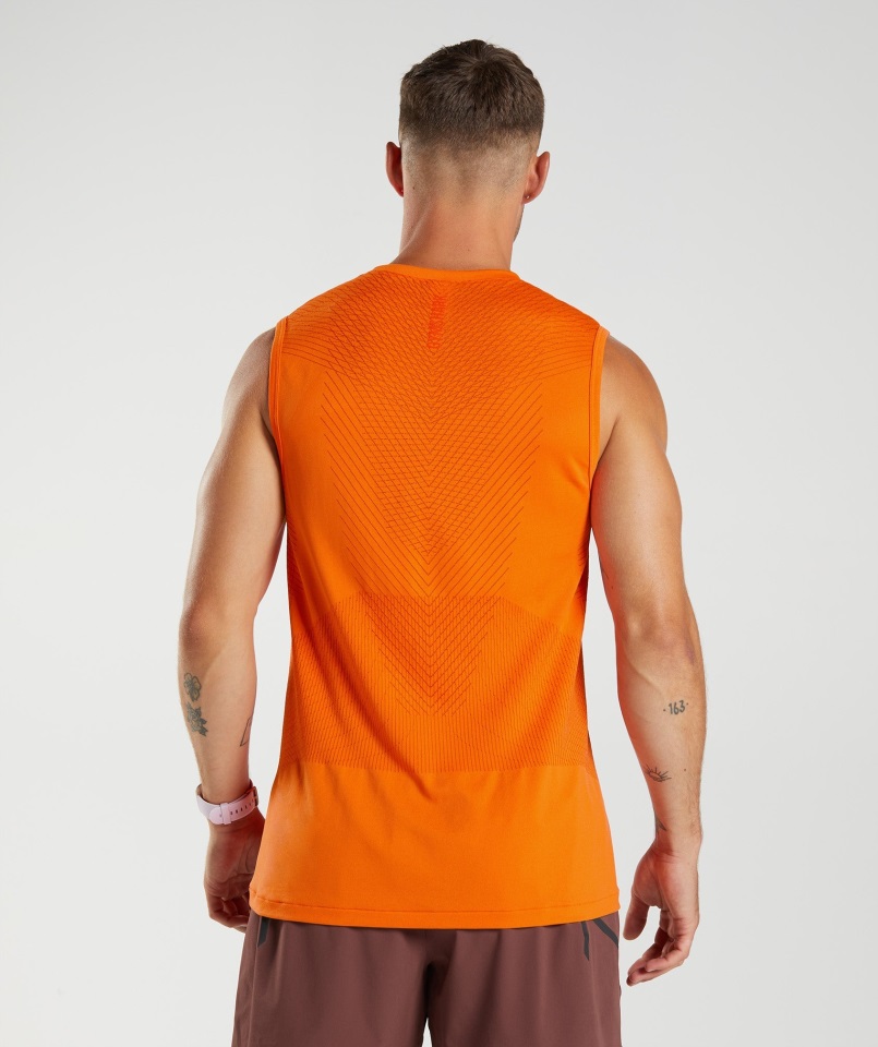 Gymshark Apex Tanque Sin Costuras Rojo Picante Naranja-pimienta