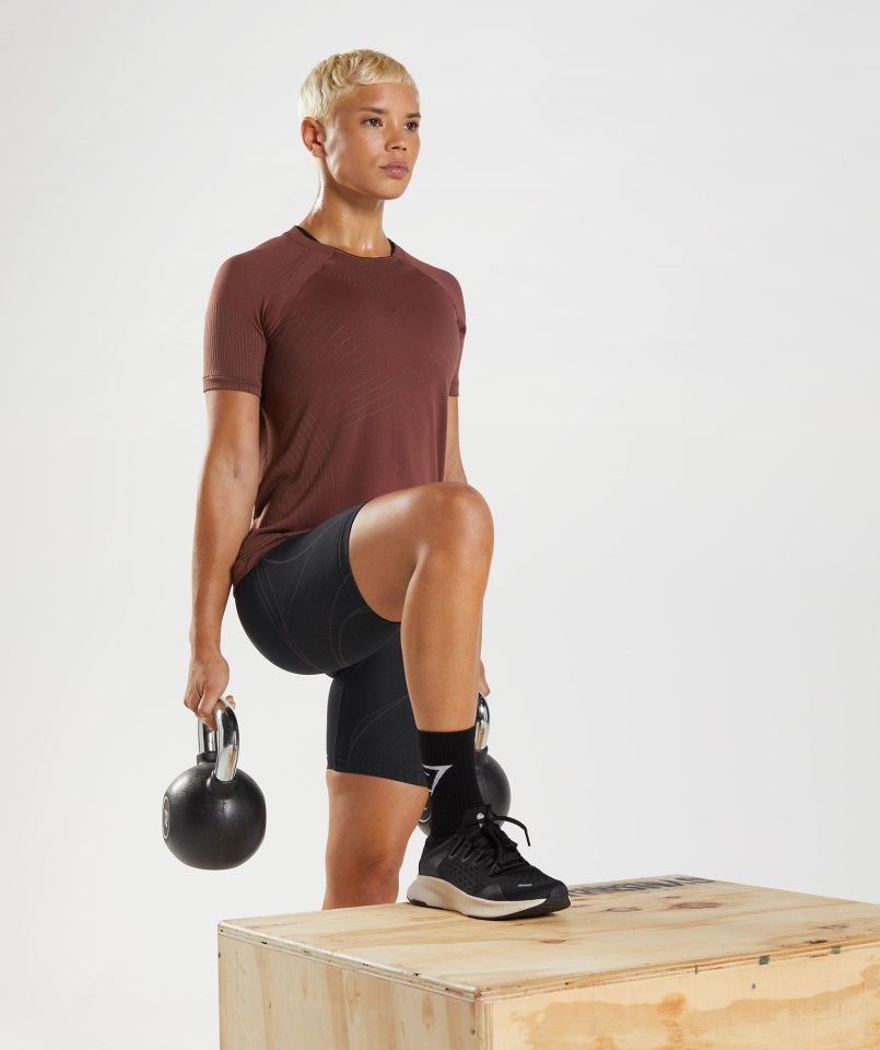 Gymshark Apex Parte Superior Sin Costuras Marrón Cereza-marrón Trufa