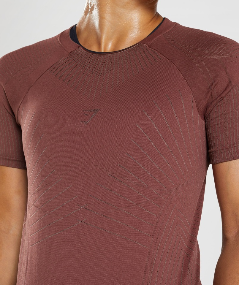 Gymshark Apex Parte Superior Sin Costuras Marrón Cereza-marrón Trufa