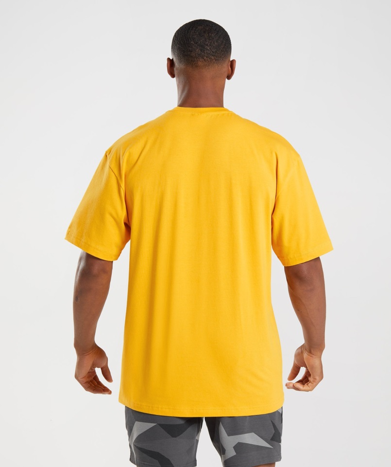 Gymshark Apollo Infill Camiseta Extragrande Amarillo Azafrán