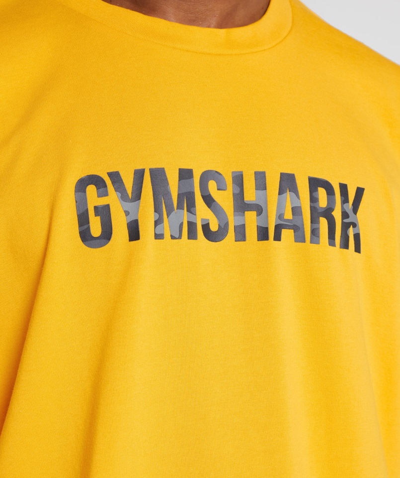 Gymshark Apollo Infill Camiseta Extragrande Amarillo Azafrán