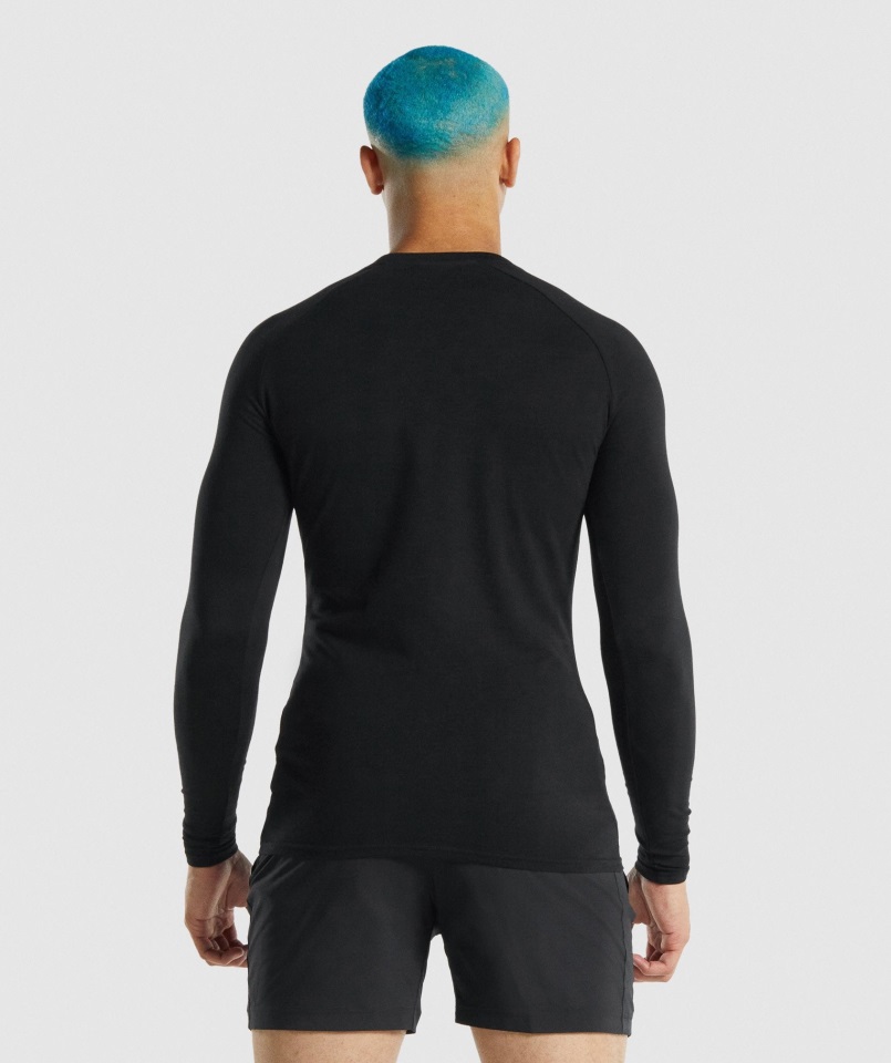 Camiseta Gymshark Apollo Manga Larga Negra
