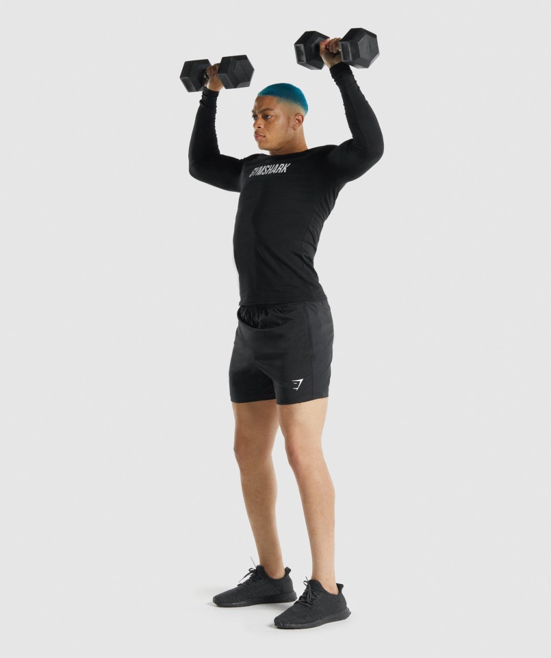 Camiseta Gymshark Apollo Manga Larga Negra