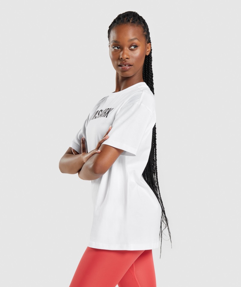 Camiseta Oversize Gymshark Apollo Blanca