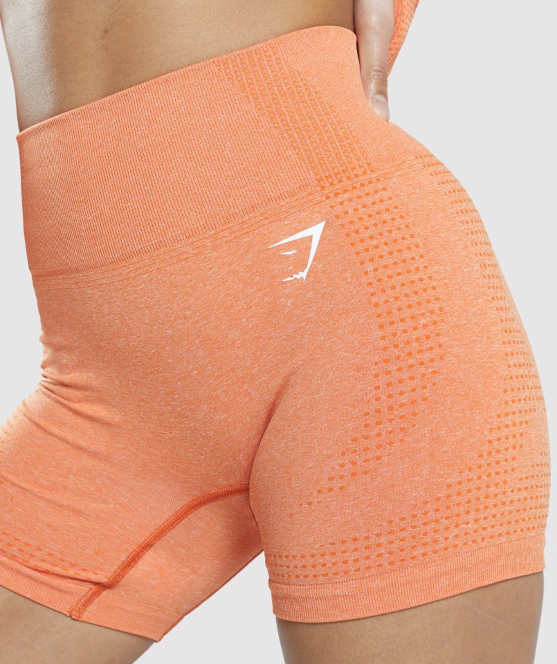 Pantalones Cortos Gymshark Albaricoque Naranja Jaspeado Vital Sin Costuras 2.0