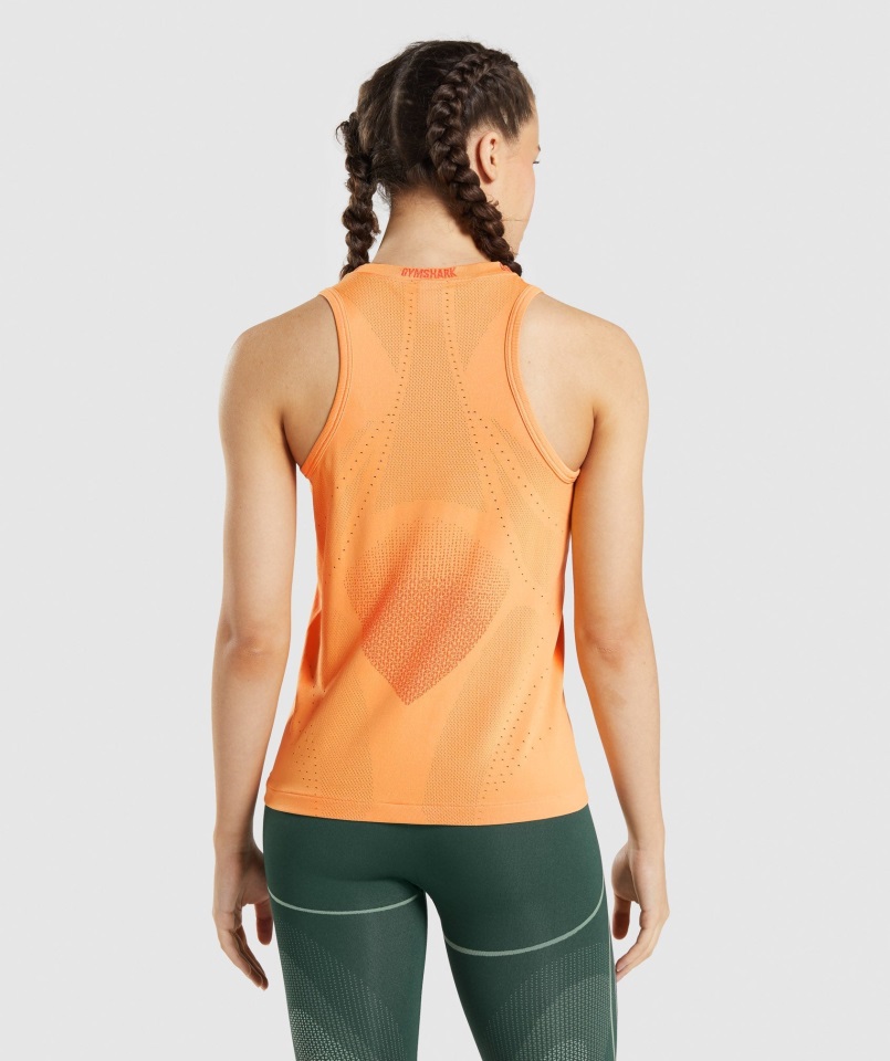 Gymshark Albaricoque Naranja-papaya Naranja ápice Tanque Sin Costuras
