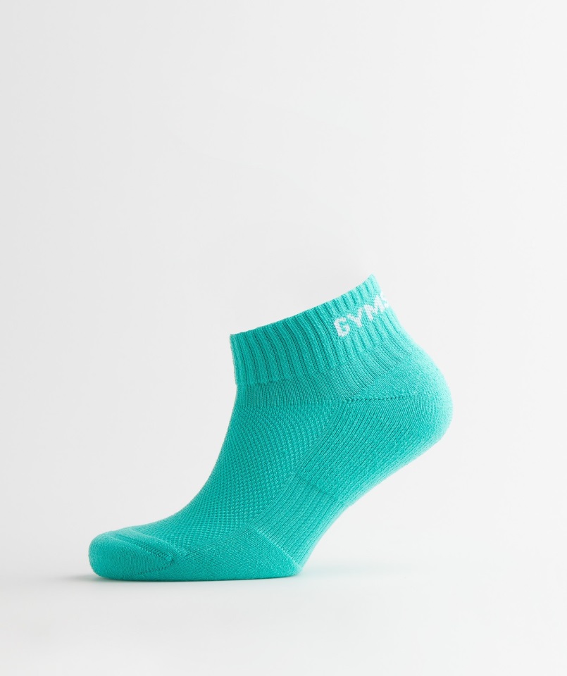 Gymshark Calcetines Cuartos De Jacquard Azul Agua-violeta Digital-meridian Azul Paquete De 3