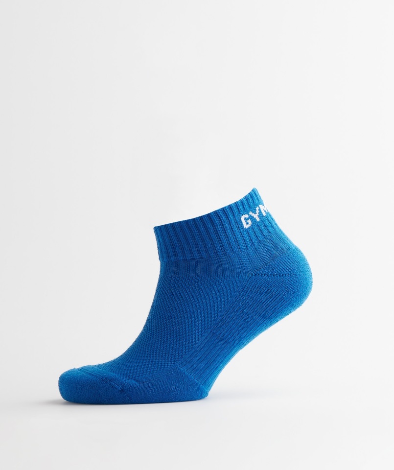 Gymshark Calcetines Cuartos De Jacquard Azul Agua-violeta Digital-meridian Azul Paquete De 3