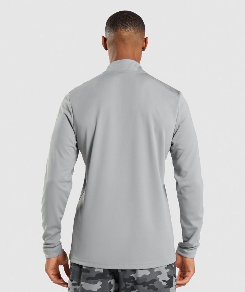 Gymshark Arrival 1-4 Jersey Con Cremallera Gris Ahumado