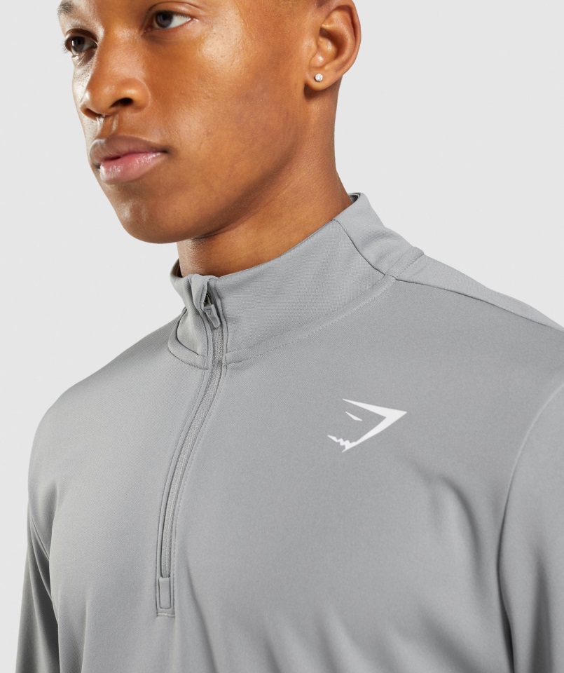 Gymshark Arrival 1-4 Jersey Con Cremallera Gris Ahumado