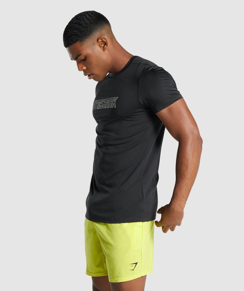 Gymshark Llegada Gráfico Camiseta Negra