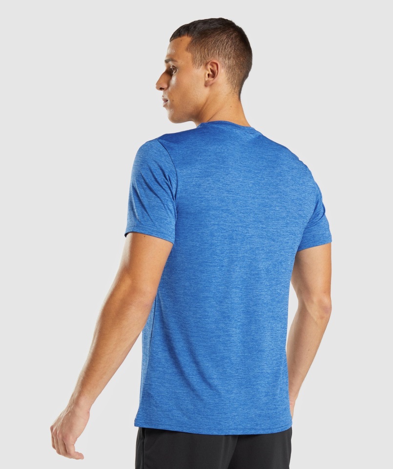 Gymshark Llegada Jaspeada Camiseta Atlética Azul-jabalina Azul Jaspeado