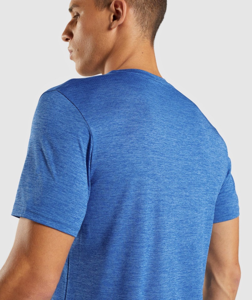 Gymshark Llegada Jaspeada Camiseta Atlética Azul-jabalina Azul Jaspeado