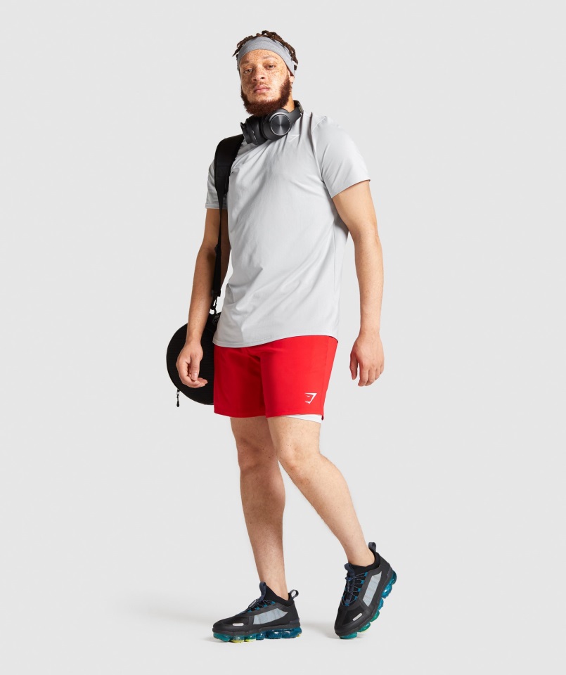 Gymshark Llegada Pantalones Cortos Rojo